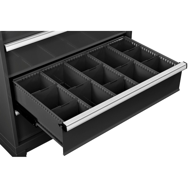 Global Industrial Dividers for 8inH Drawer of Modular Drawer Cabinet 36inWx24inD, Black 316074 - main